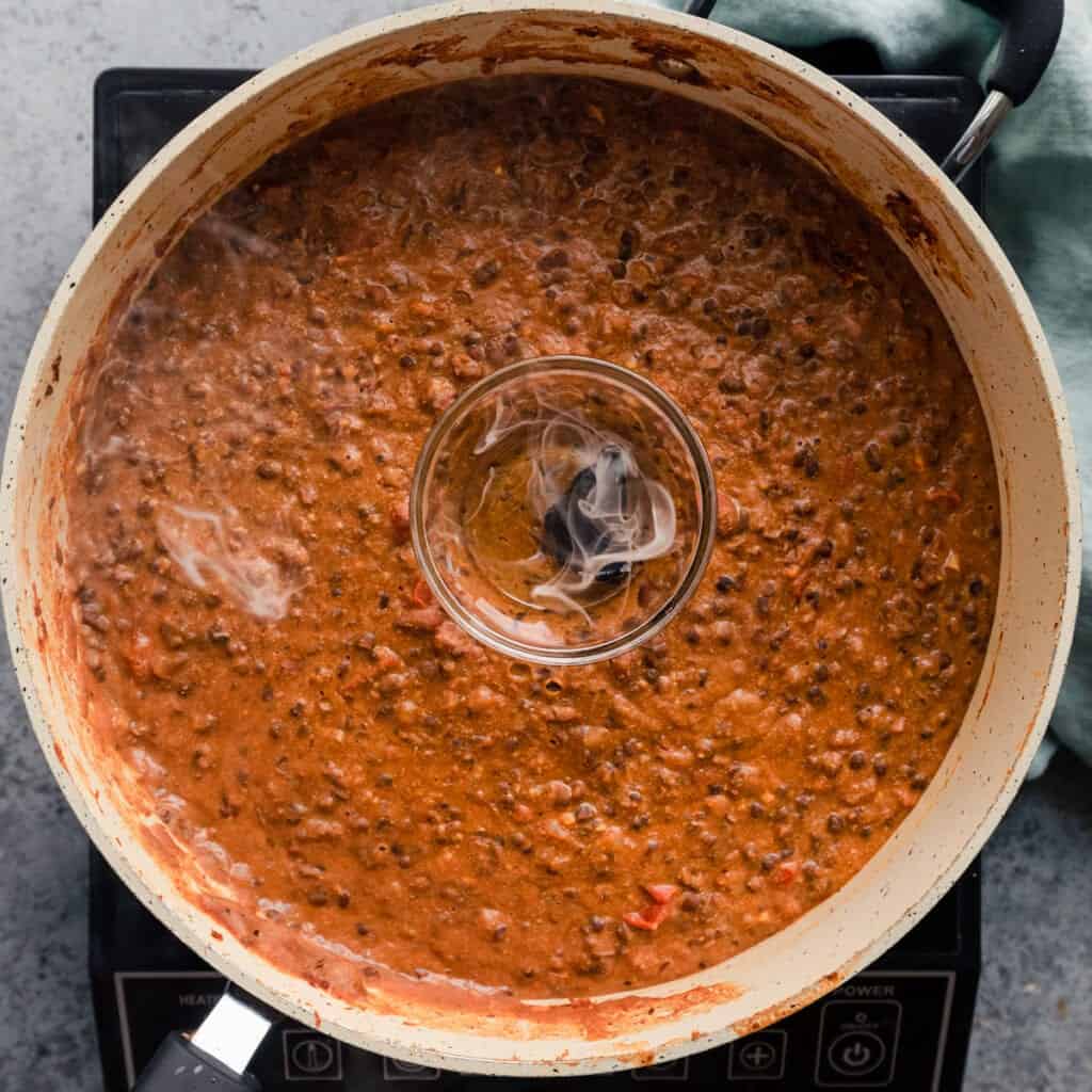 dhungar method (coal smoking) for vegan dal makhani